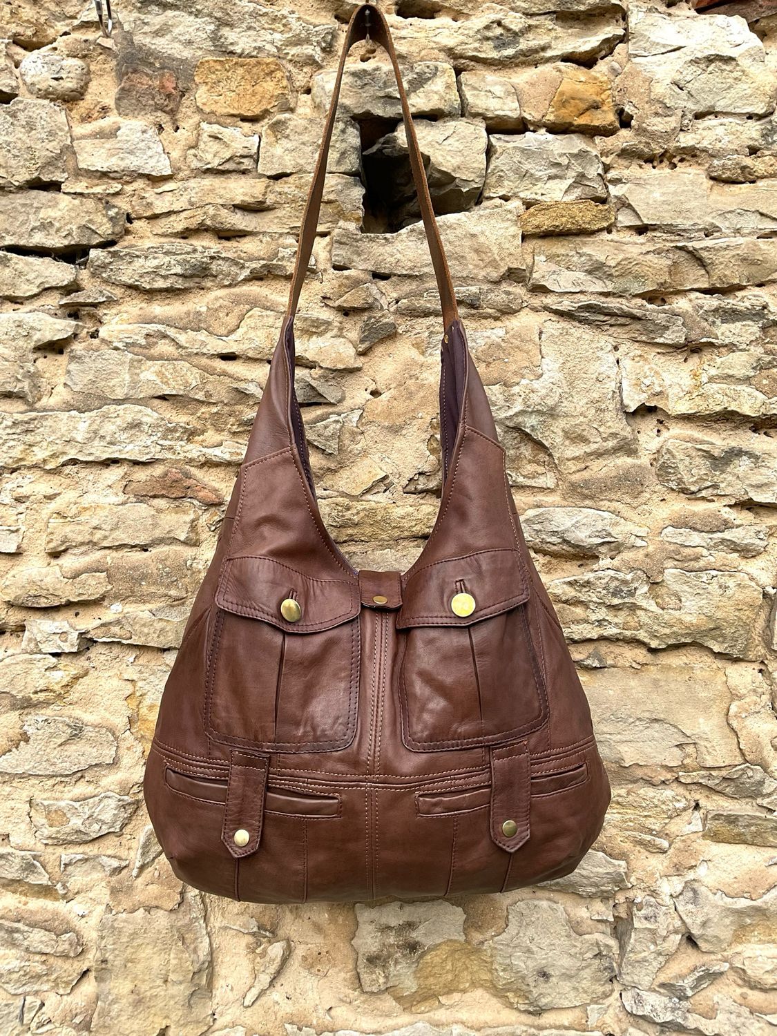 Hobo Bag weiche Ledertasche braun