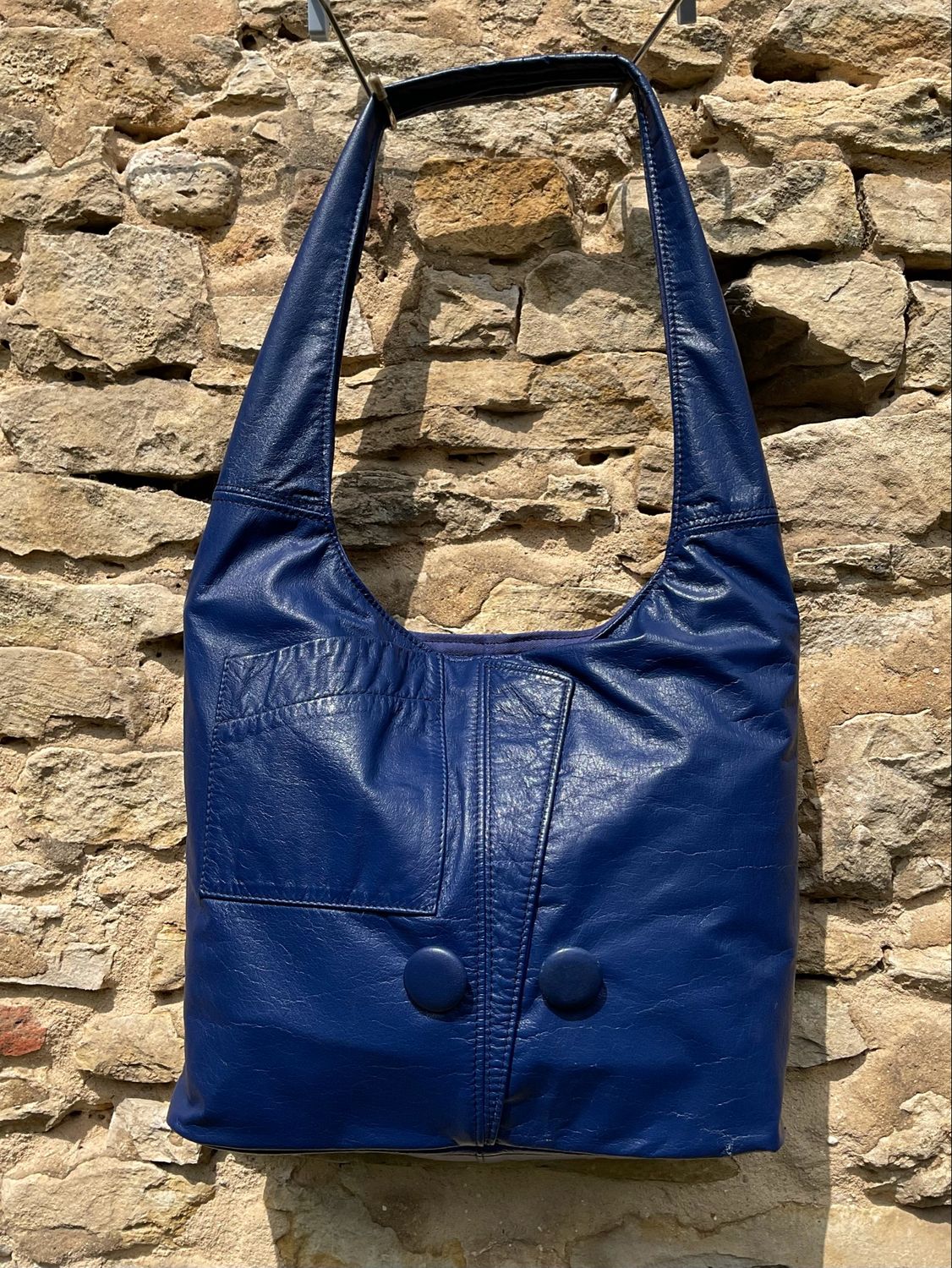 Hobo Bag weiche Ledertasche blau