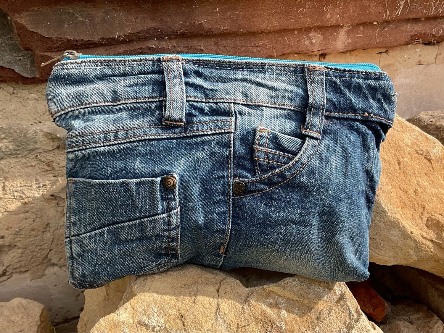 Kosmetiktasche Schminktasche Jeans klein