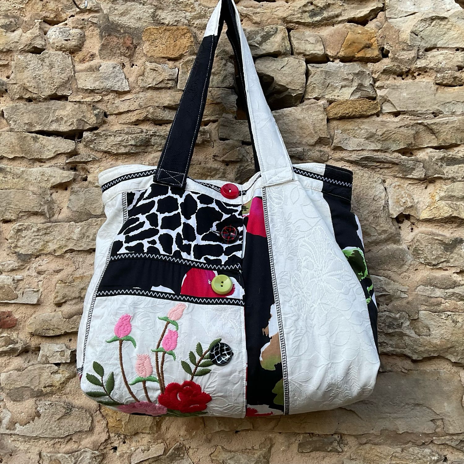 Henkeltasche Tragetasche Shopper mit Blumenmuster