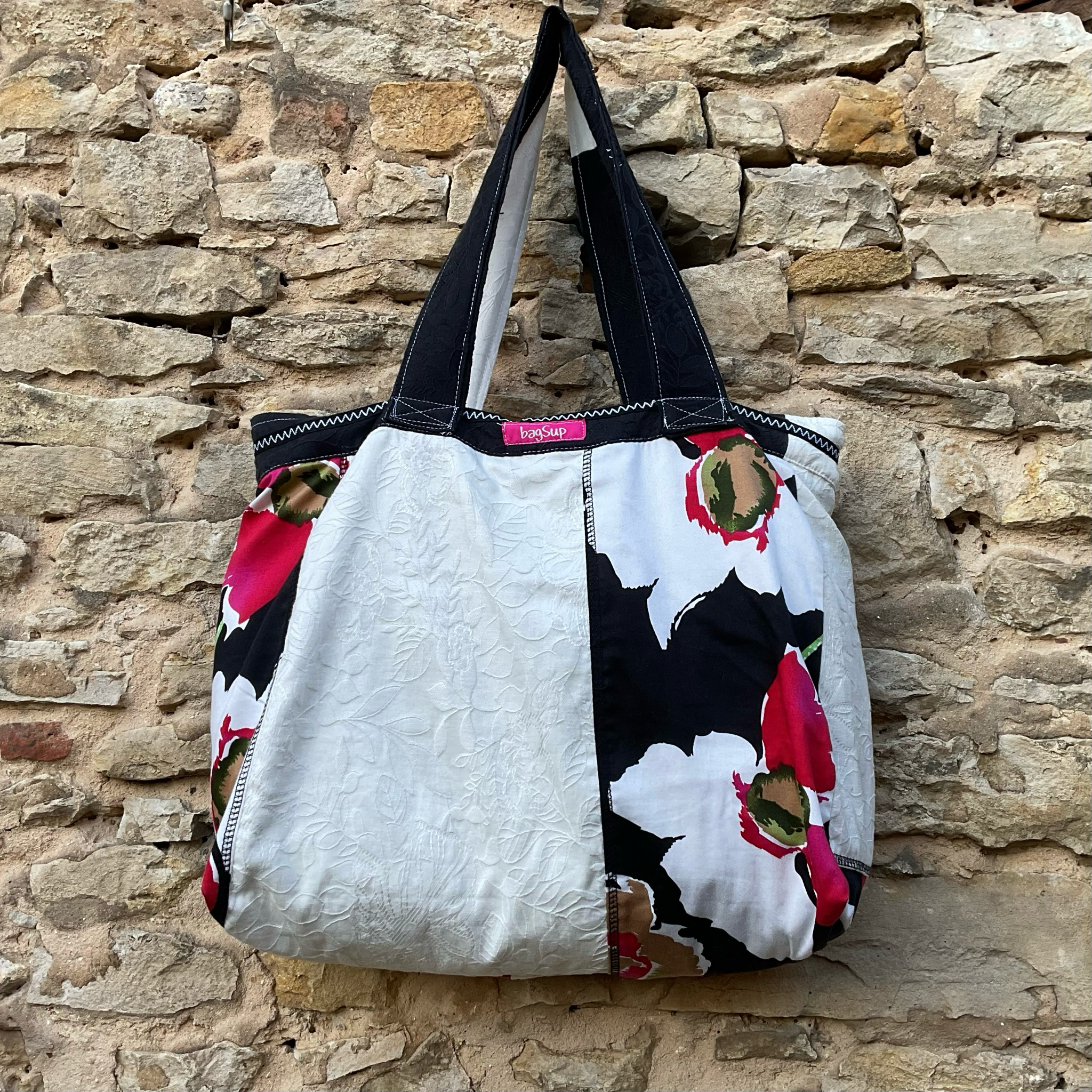 Henkeltasche Tragetasche Shopper mit Blumenmuster