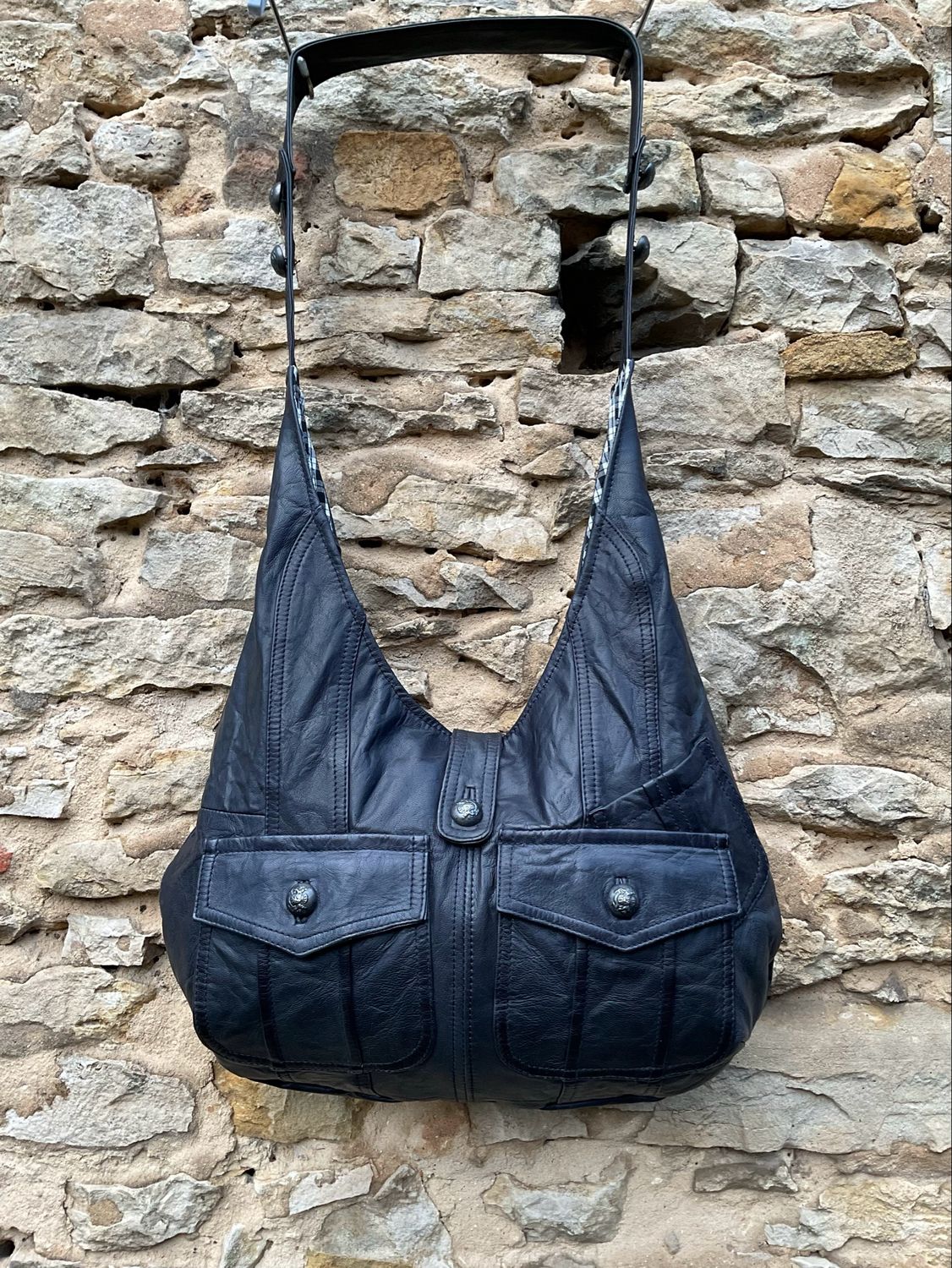 Hobo Bag Ledertasche schwarz