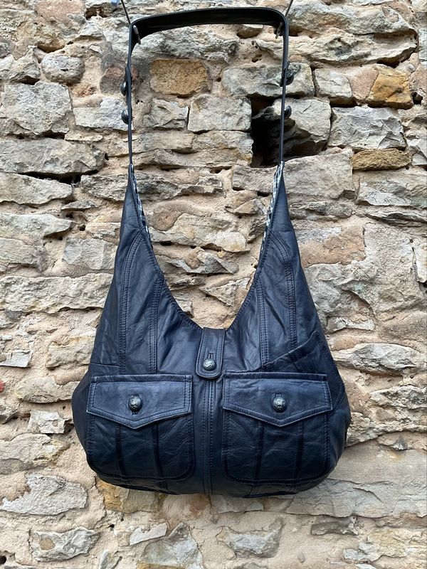Hobo Bag Ledertasche schwarz