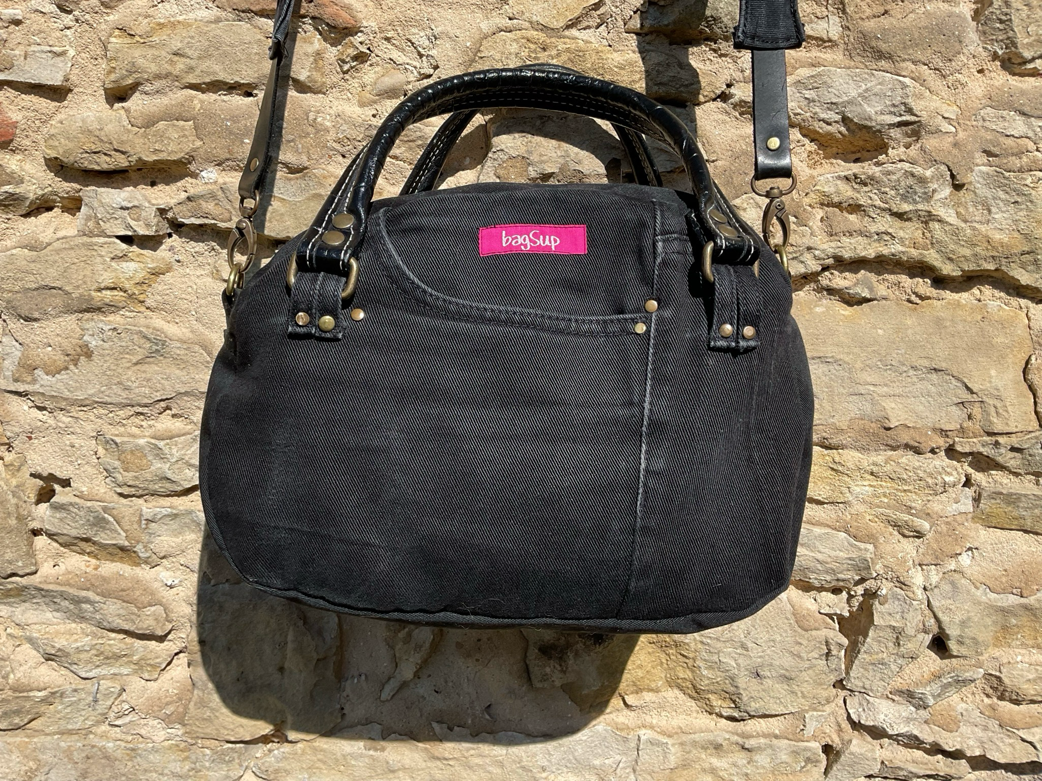 Bowling Bag Handtasche schwarz