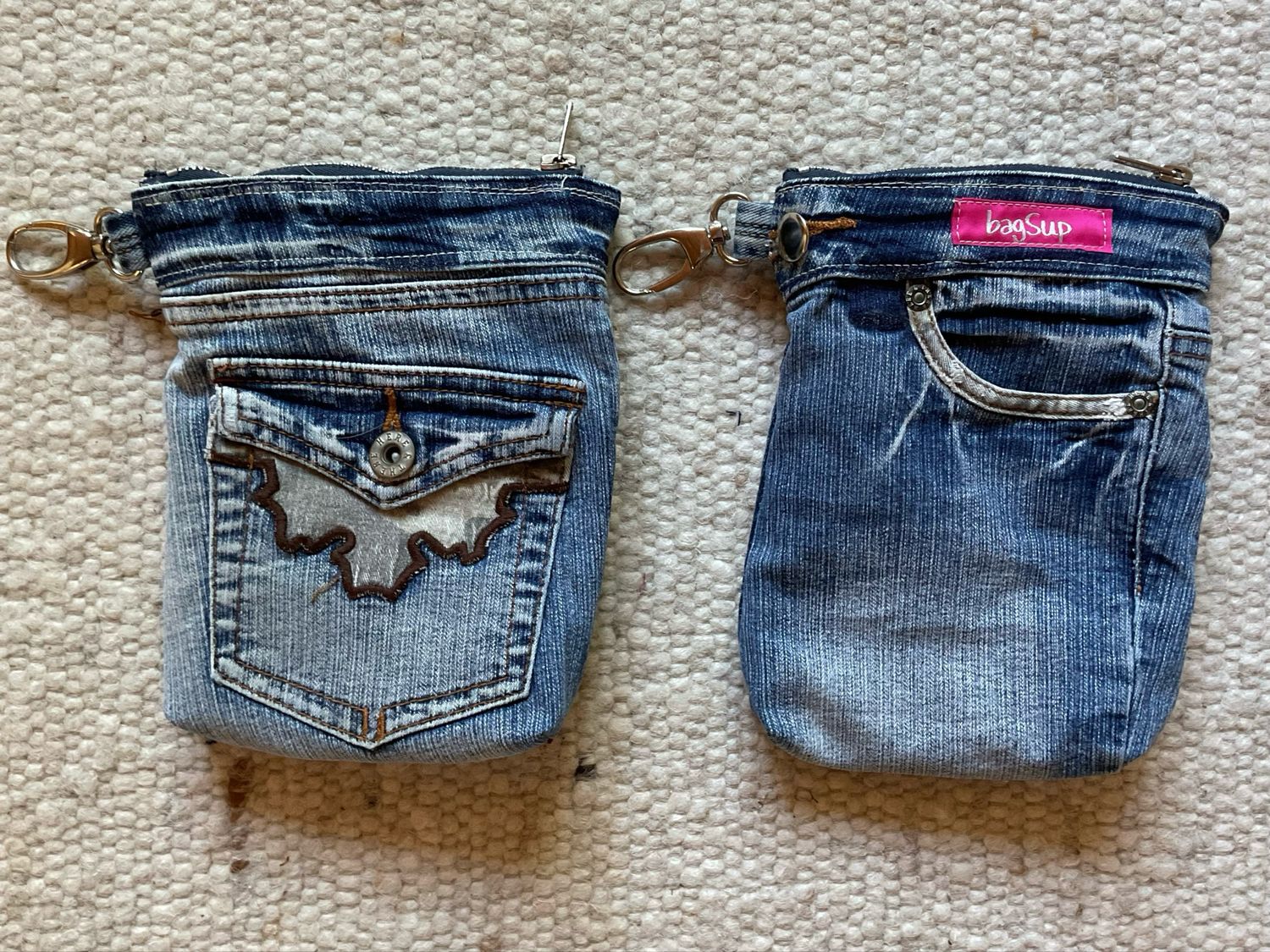 Handytasche Smartphonetasche Jeans mit Karabiner
