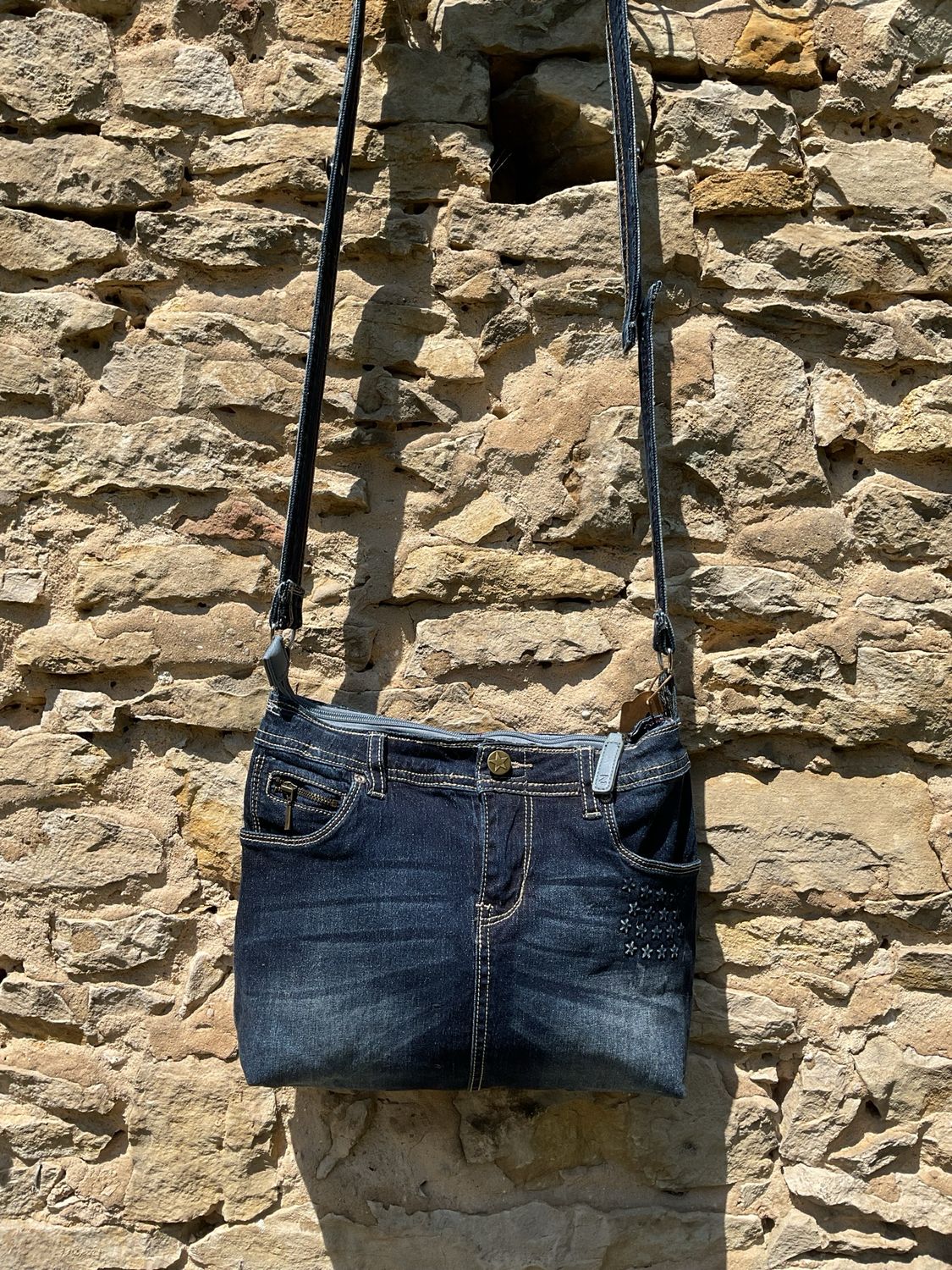 Jeanstasche Handtasche mit Reißverschluss