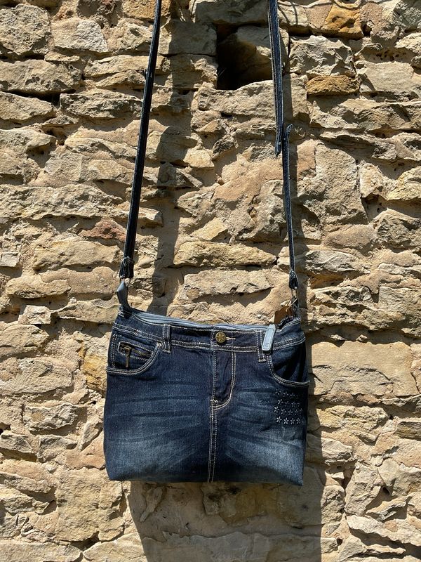 Jeanstasche Handtasche mit Reißverschluss Jeanstasche Handtasche mit Reißverschluss
