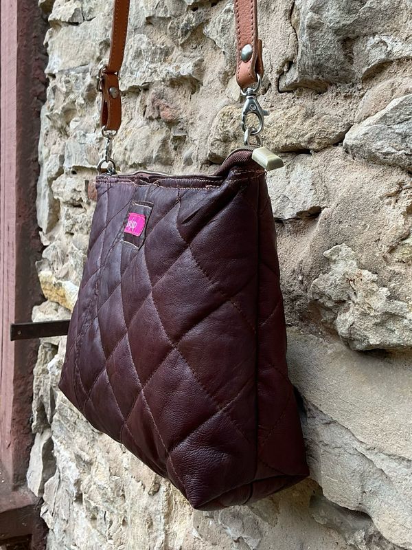 Ledertasche Handtasche mit Reißverschluss Ledertasche Handtasche mit Reißverschluss