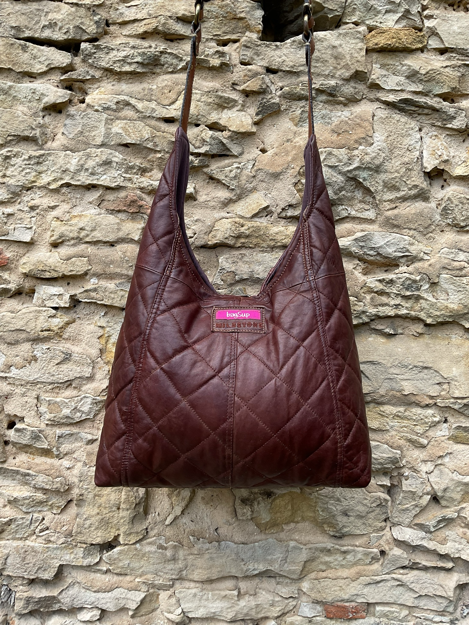 Ledertasche Hobobag Design Unikat