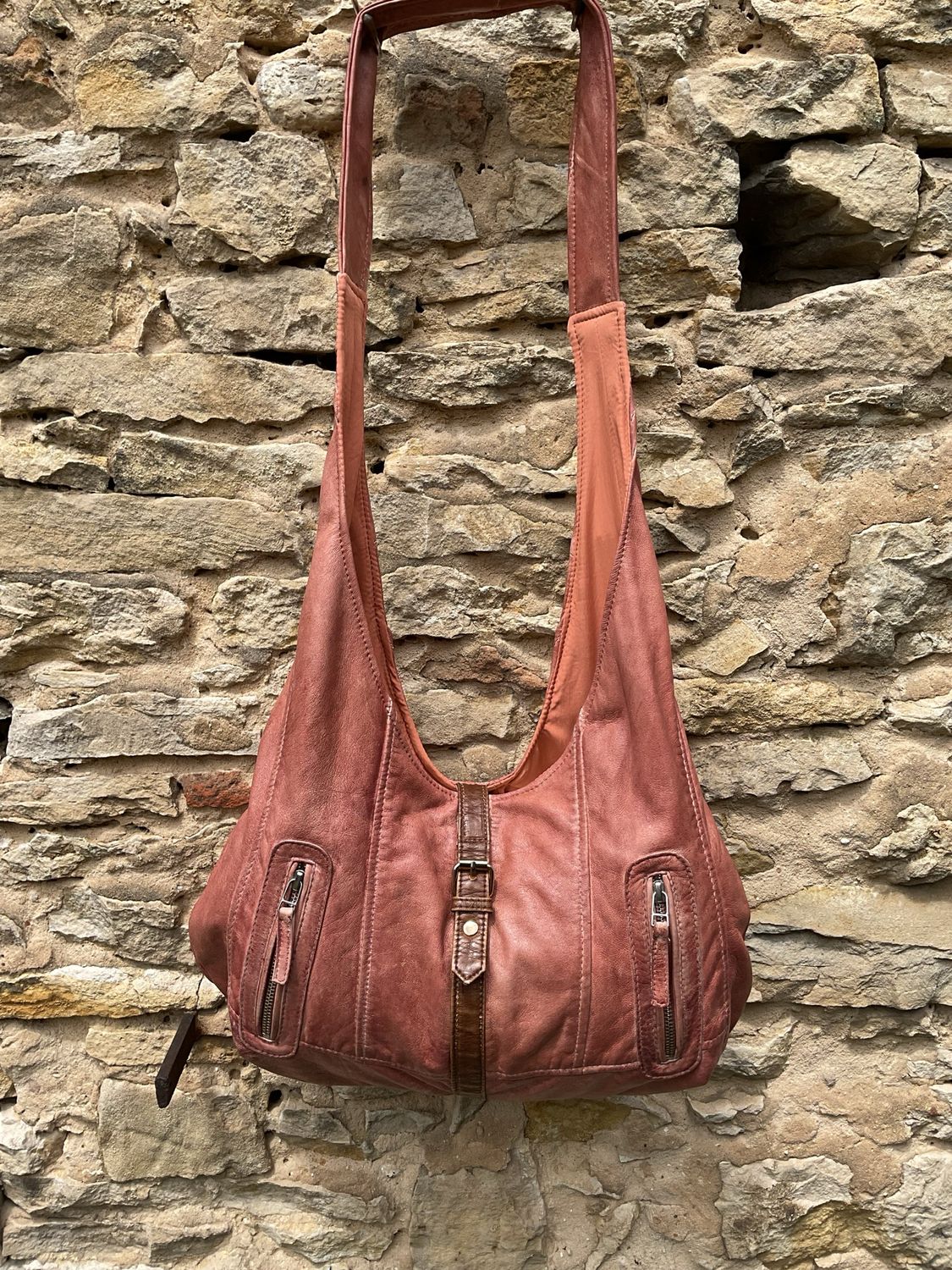 Hobo Bag Ledertasche kupferfarben