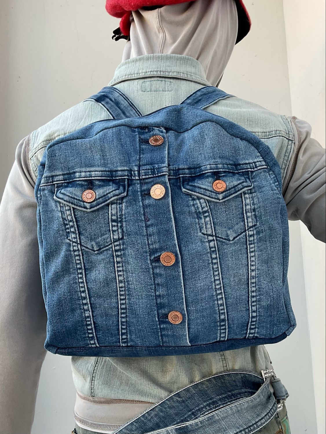 Jeans Rucksack klein aus Jeansjacke