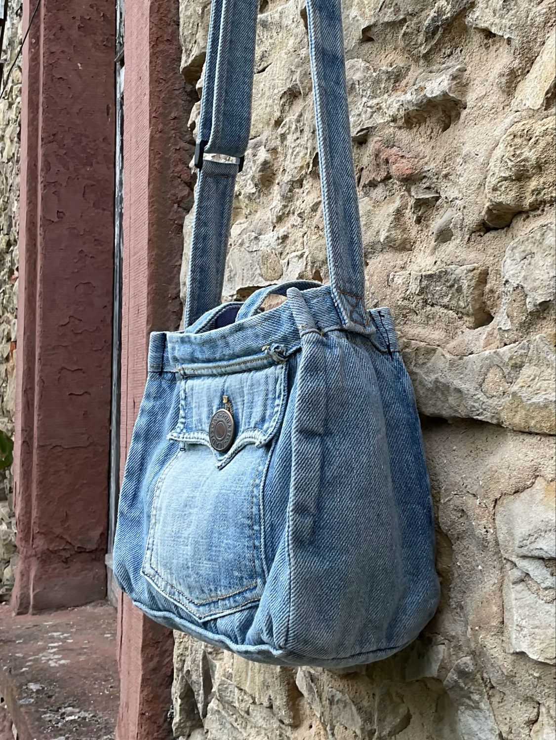 Handtasche kleine Jeanstasche mit Henkeln Handtasche kleine Jeanstasche mit Henkeln