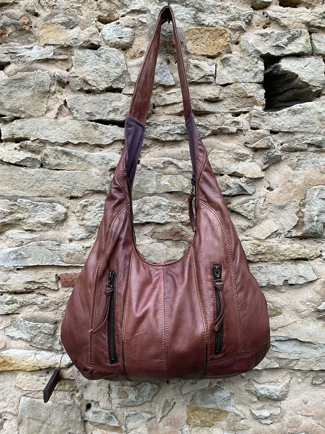 Ledertasche Hobobag aus Lederjacke Ledertasche Hobobag aus Lederjacke