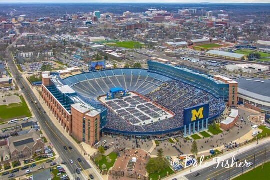 2018 Spring Commencement with Ann Arbor Background