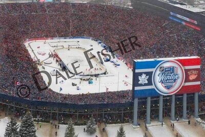 Close-Up Aerial View of Winter Classic Ice