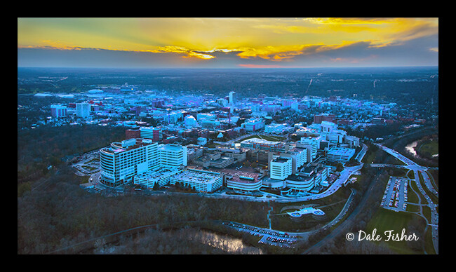Michigan Medicine at Sunset
