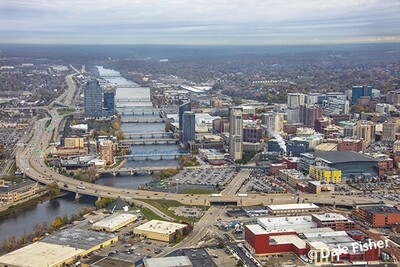 Grand Rapids Aerial City View