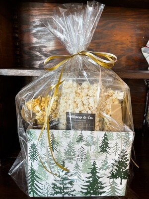 Tree Gift Box With 3 Bags of Popcorn