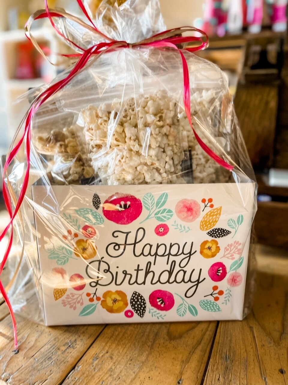 Bright Happy Birthday Gift Box w/3Bags Popcorn