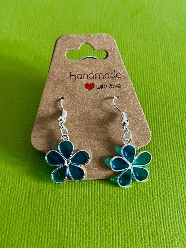 Blue Flower Earrings