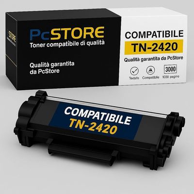 PcStore® TN2420 Toner Compatibili per Brother TN-2420 TN2410, 3000 pagine, Alta Capacità