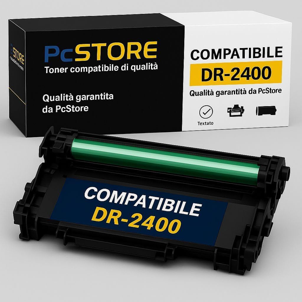PcStore® Tamburo Compatibile per Brother  DR2400 DR-2400 Drum  Alta Capacità, 12000 Pagine
