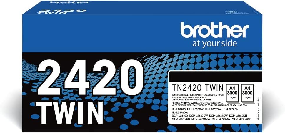 Toner Originale Brother TN2420TWIN Bundle di 2 Toner, Nero