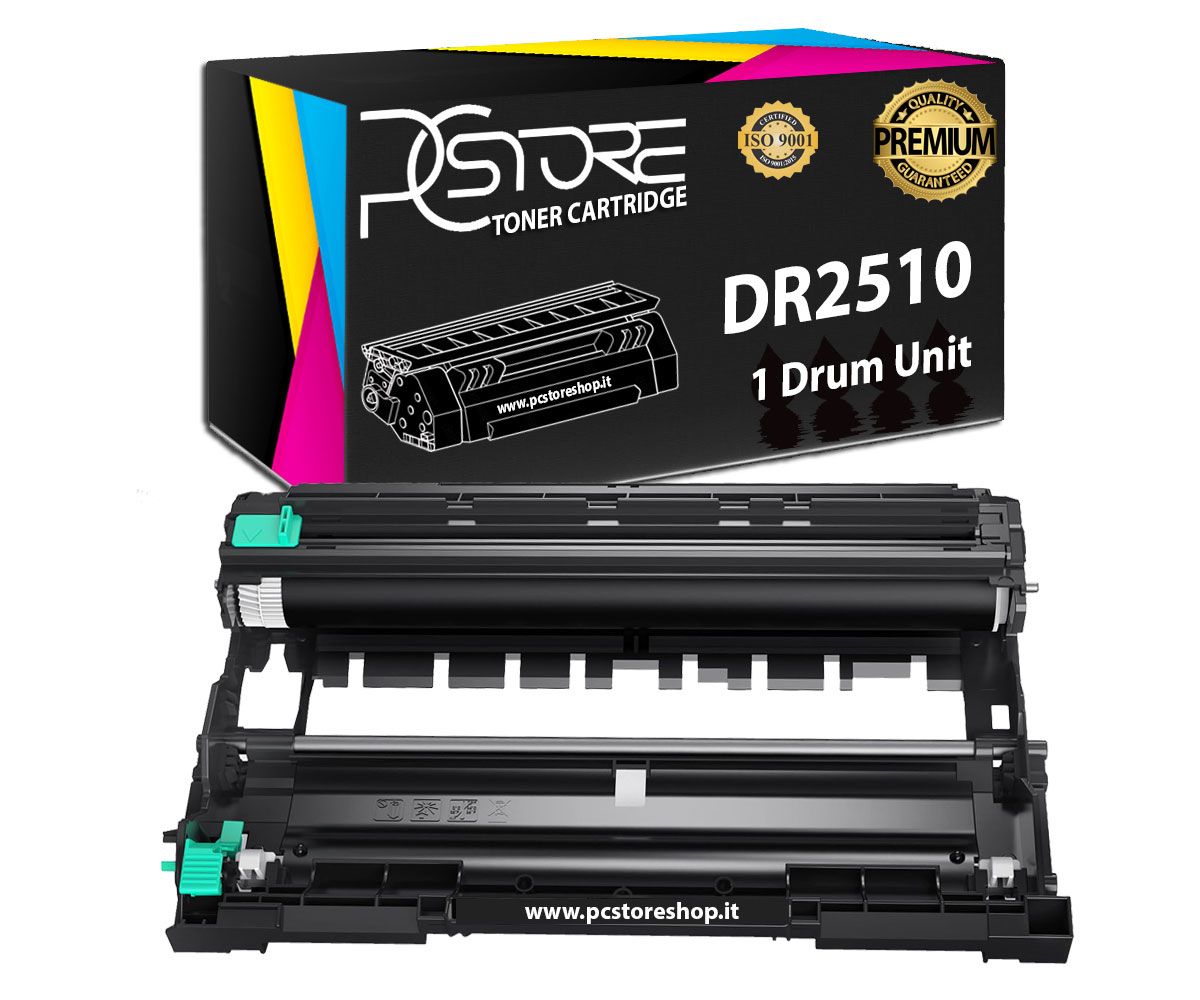 PcStore® DR2510 Drum Tamburo Compatibile per Brother DR-2510 TN2510, 15000 pagine, Alta Capacità