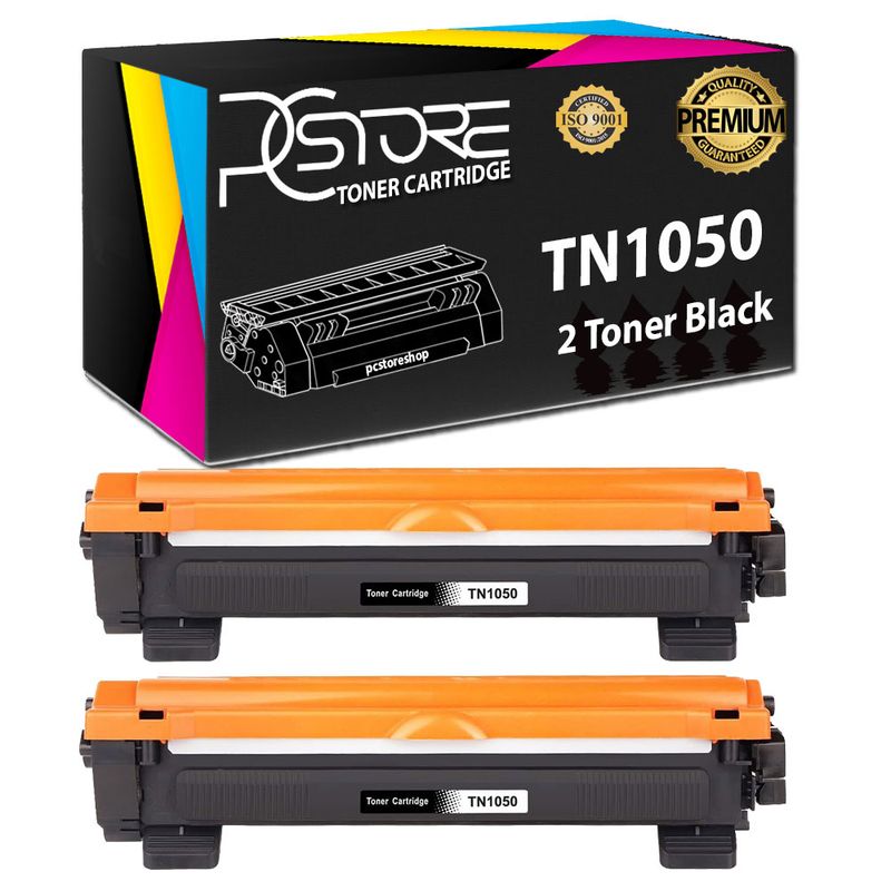 PcStore® Kit 2 TN1050 Toner Compatibili per Brother TN-1050 TN1030, 1000 pagine, Nero