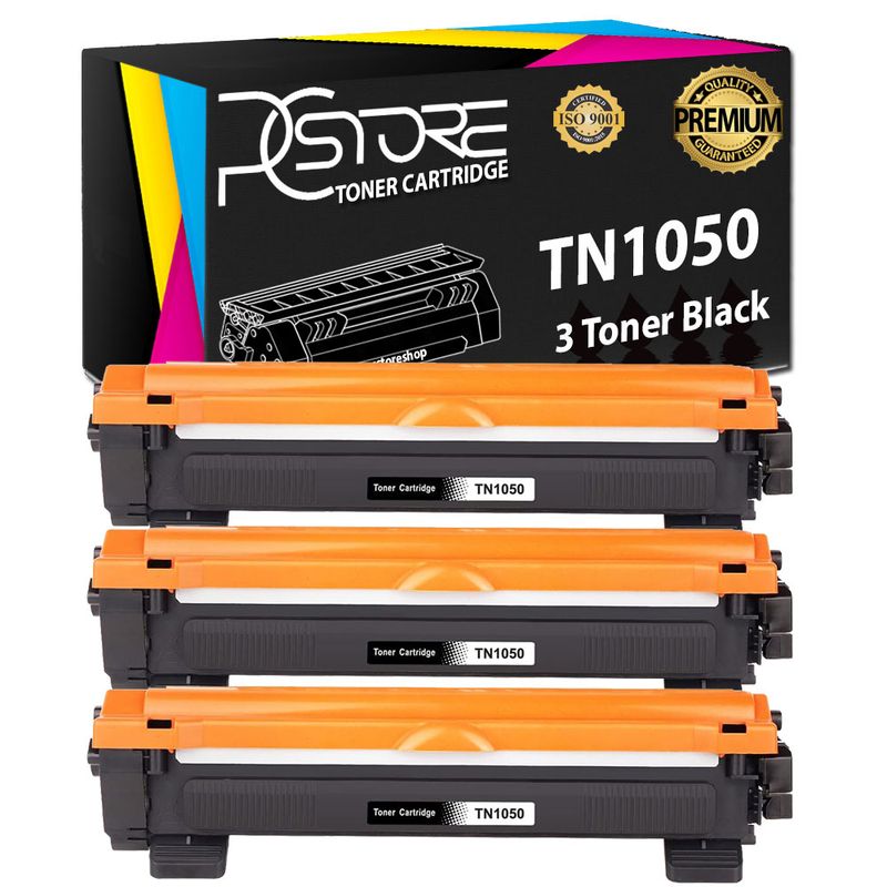 PcStore® Kit 3 TN1000 TN1030 Toner Compatibili per Brother TN-1050 TN1050, 1000 pagine, Nero