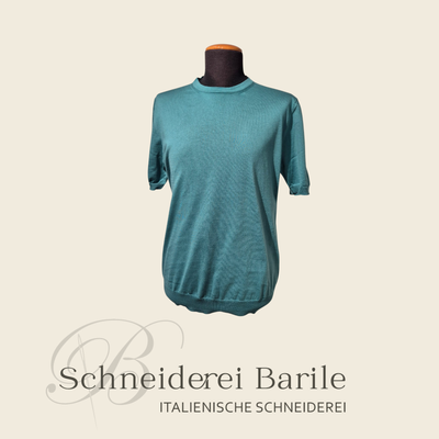 Leichte T-Shirt aus 100 % Baumwolle – Loro Piana Garn – Aquamarin