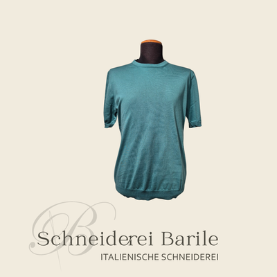 Leichte T-Shirt aus 100 % Baumwolle – Loro Piana Garn – Aquamarin