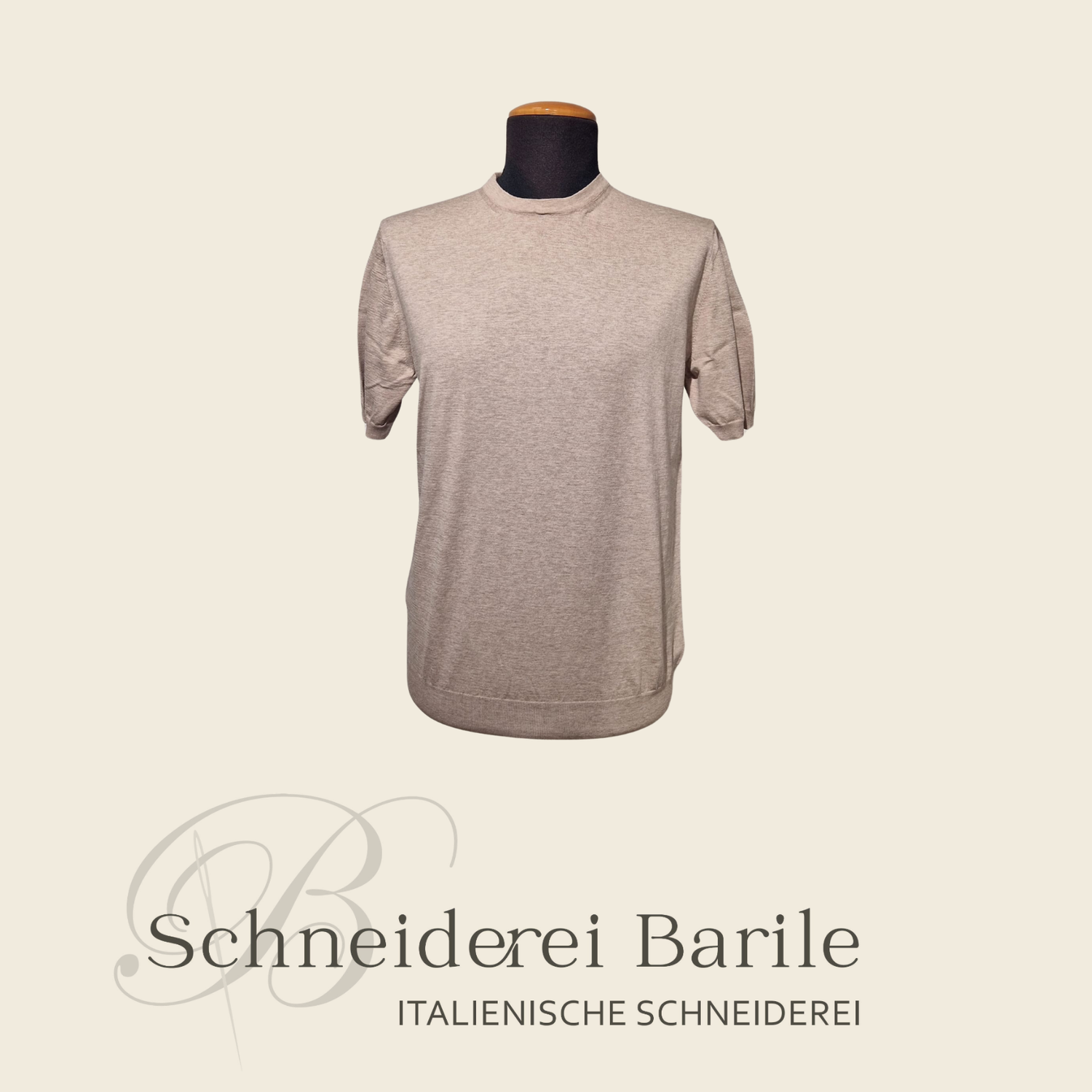 Leichte T-Shirt aus 100 % Baumwolle – Loro Piana Garn – Beige