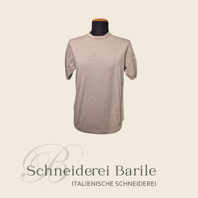 Leichte T-Shirt aus 100 % Baumwolle – Loro Piana Garn – Beige
