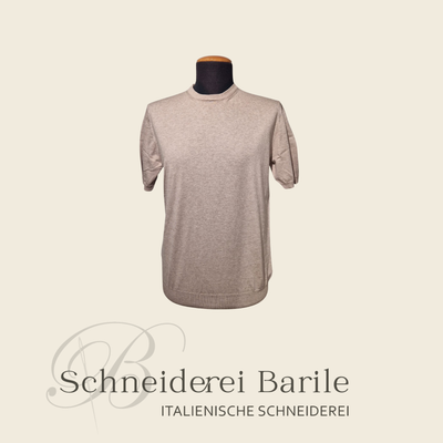 Leichte T-Shirt aus 100 % Baumwolle – Loro Piana Garn – Beige