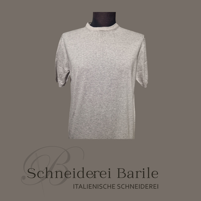 Leichte T-Shirt aus 100 % BaumwoLLE – Loro Piana Garn – Hell Grau