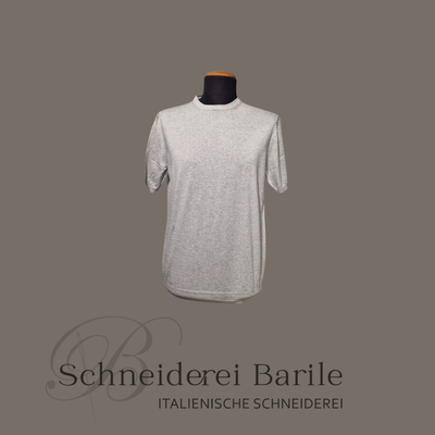 Leichte T-Shirt aus 100 % BaumwoLLE – Loro Piana Garn – Hell Grau