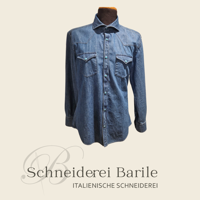 ​Jeanshemd aus reiner Baumwolle – Zeitloser Denim-Look