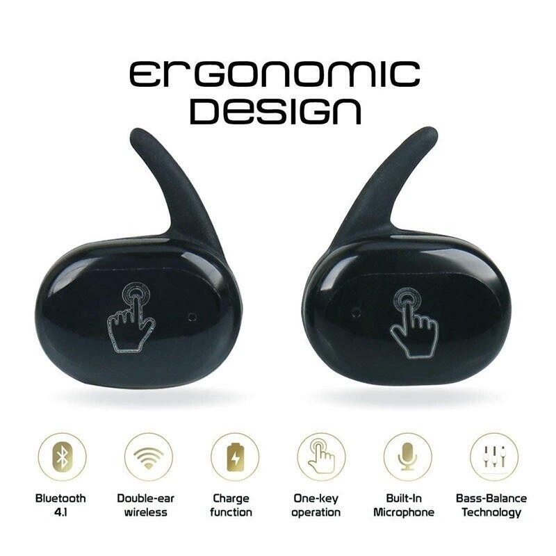 Bluetooth 5.0 Earphones Wireless 4D Stereo Headphones, Fingerprint Touch
