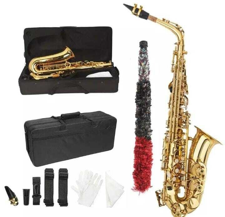 Saxofón Alto Eb Dorado con maletín y accesorios