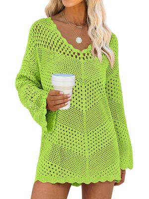 ANRABESS Women Swimsuit Crochet Swim Cover Up