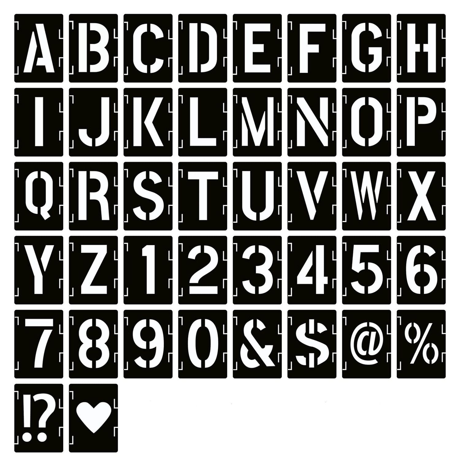 2 Inch Letter Stencils Symbol Numbers Craft Stencils