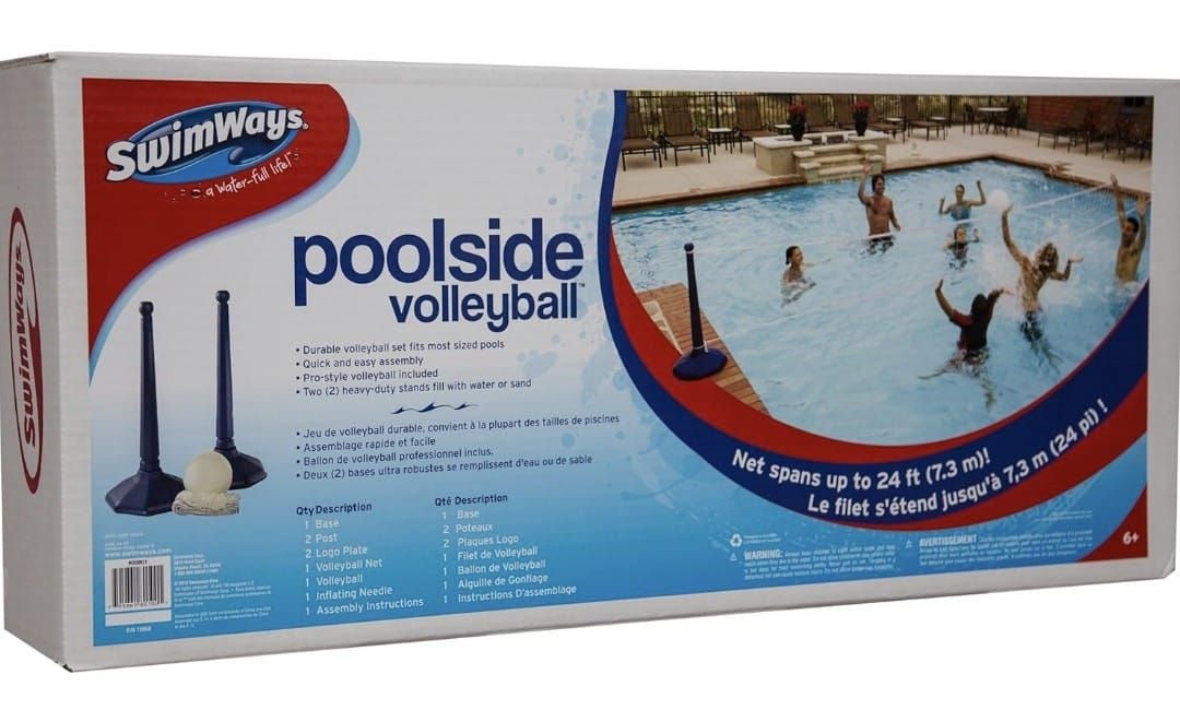 SwimWays Poolside Volleyball Set for Inground Swimming Pools