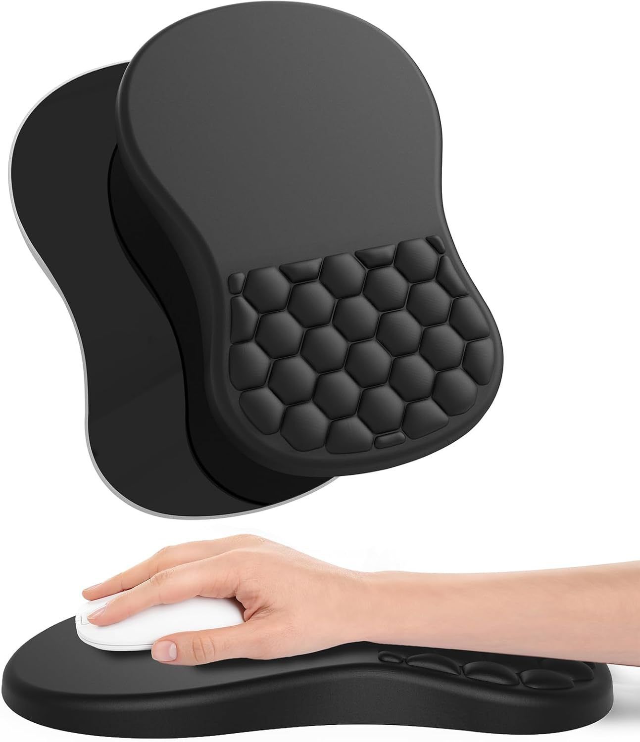 Silicone Memory Foam Wrist Rest Mouse Pad, sort by color: Lan Ye Hei (no color difference)