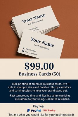 50 Business Cards Printed