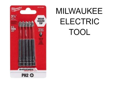 Milwaukee Shockwave Impact Duty PH2 3½&quot; Screwdriver Bits – 5 Pack