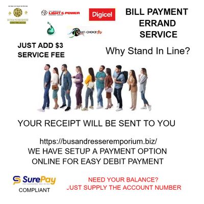 Pay Bills in Barbados With Our Help. Skip Lines. Add $3 to help us help you.