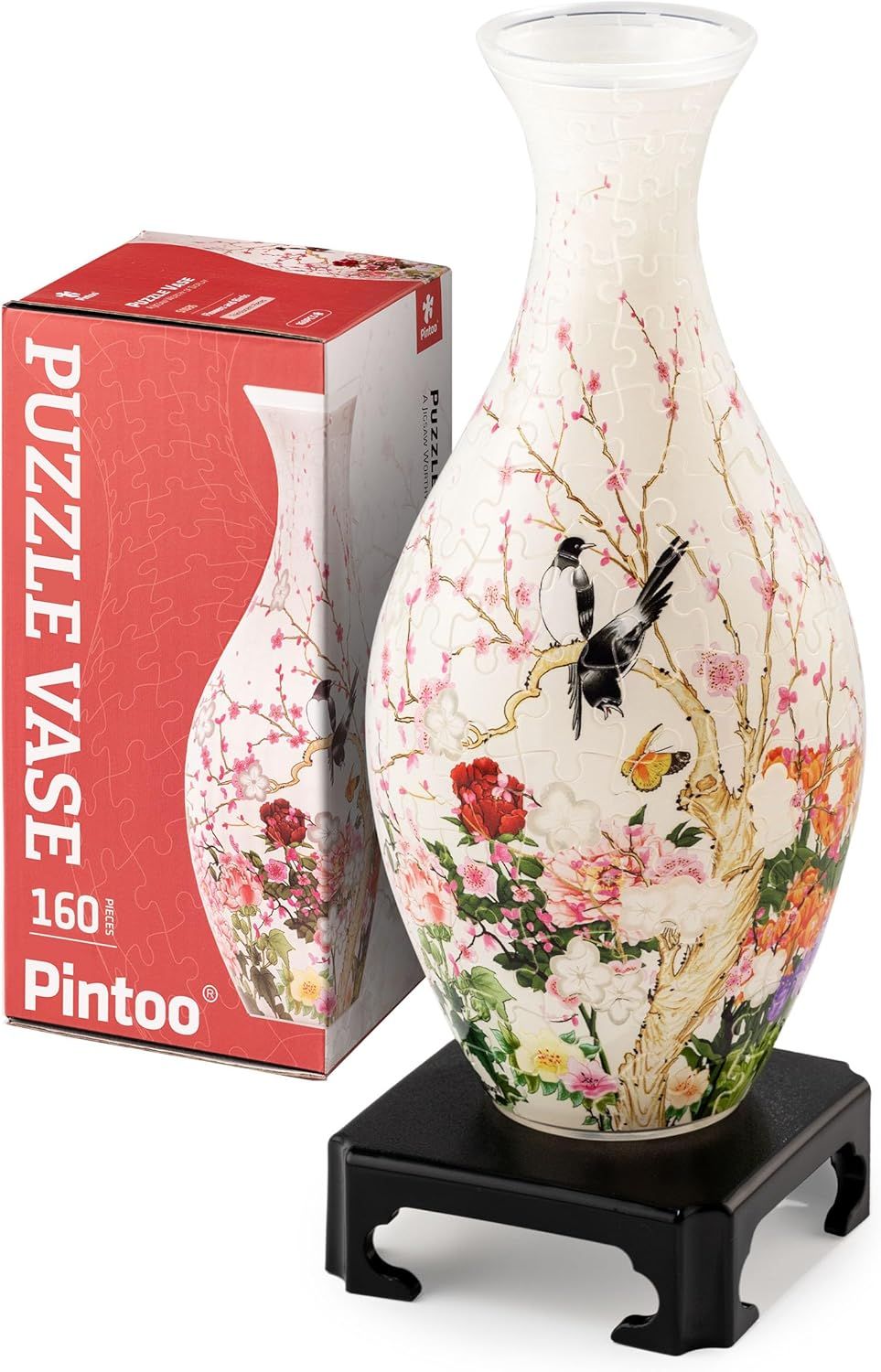 Pintoo 3D Puzzle Vase – Flowers &amp; Birds