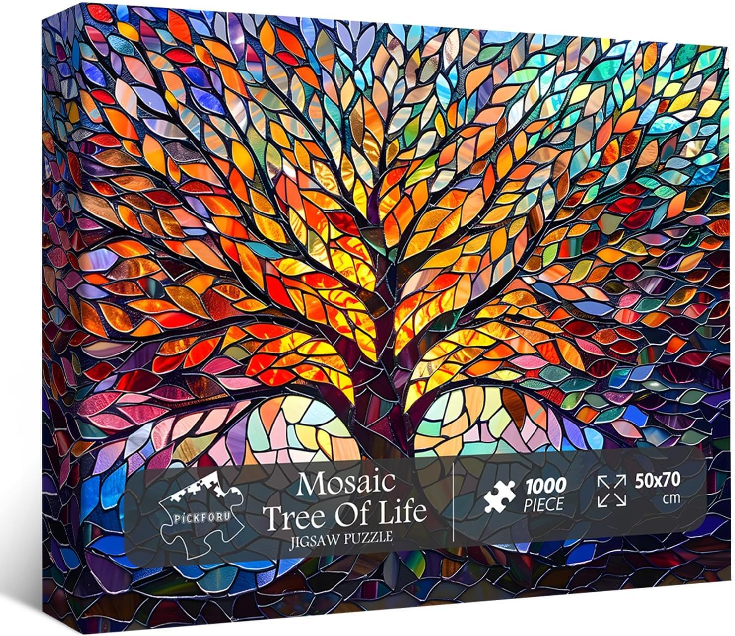 PICKFORU Tree of Life Stained Glass Puzzle – 1000 Pieces