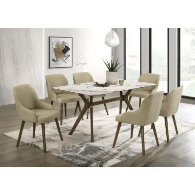 Hazel 7-Piece Wooden Dining Set – Timeless Comfort &amp; Style